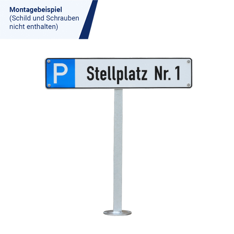 Halterung für Parkplatzschilder zum Aufdübeln, Einschlagen oder Einbetonieren – Bild 9