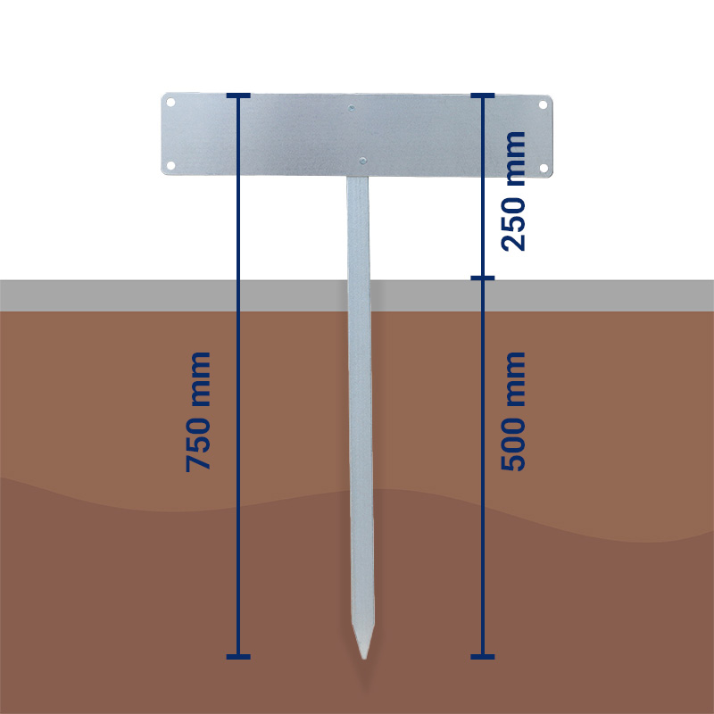 Halterung für Parkplatzschilder zum Aufdübeln, Einschlagen oder Einbetonieren – Bild 8