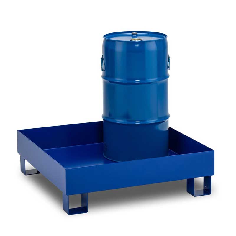 Auffangwannen aus Stahl ohne Gitterrost verzinkt für 60 L-Fässer