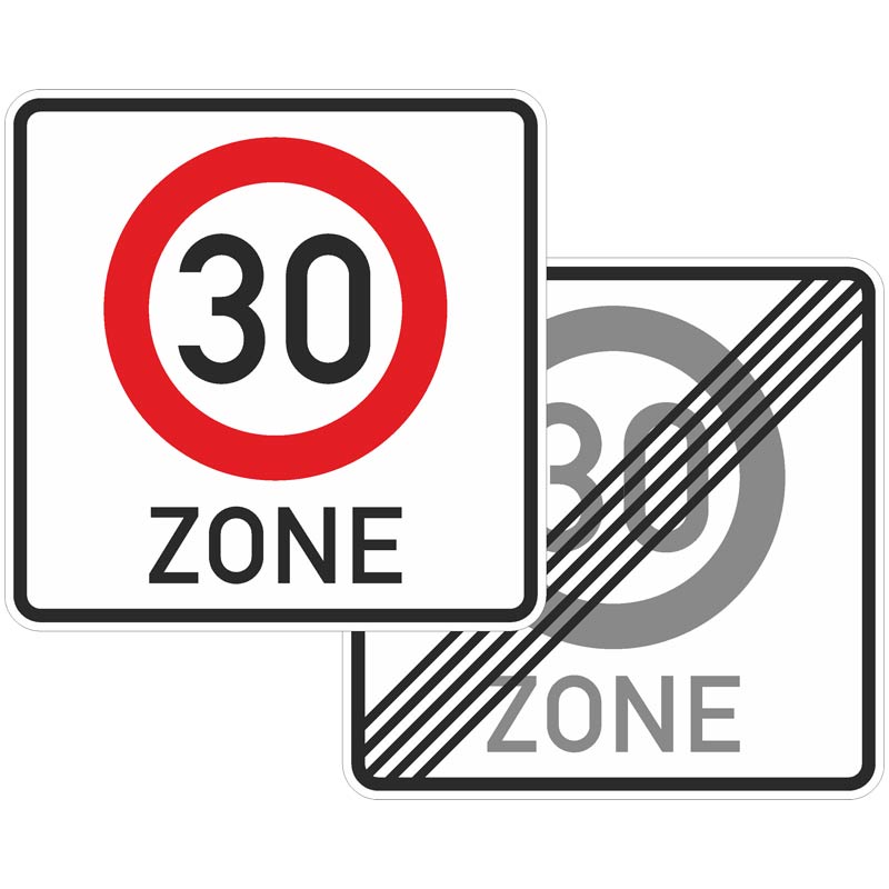 Verkehrszeichen 274.1-40 Beginn/Ende einer Tempo 30-Zone, doppelseitig (Rückseite: Verkehrszeichen 274.2) – Bild 2