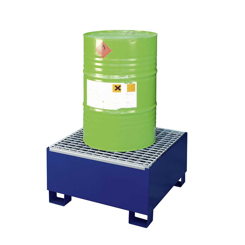 Auffangwanne aus Stahl Typ SW1 lackiert mit Gitterrost