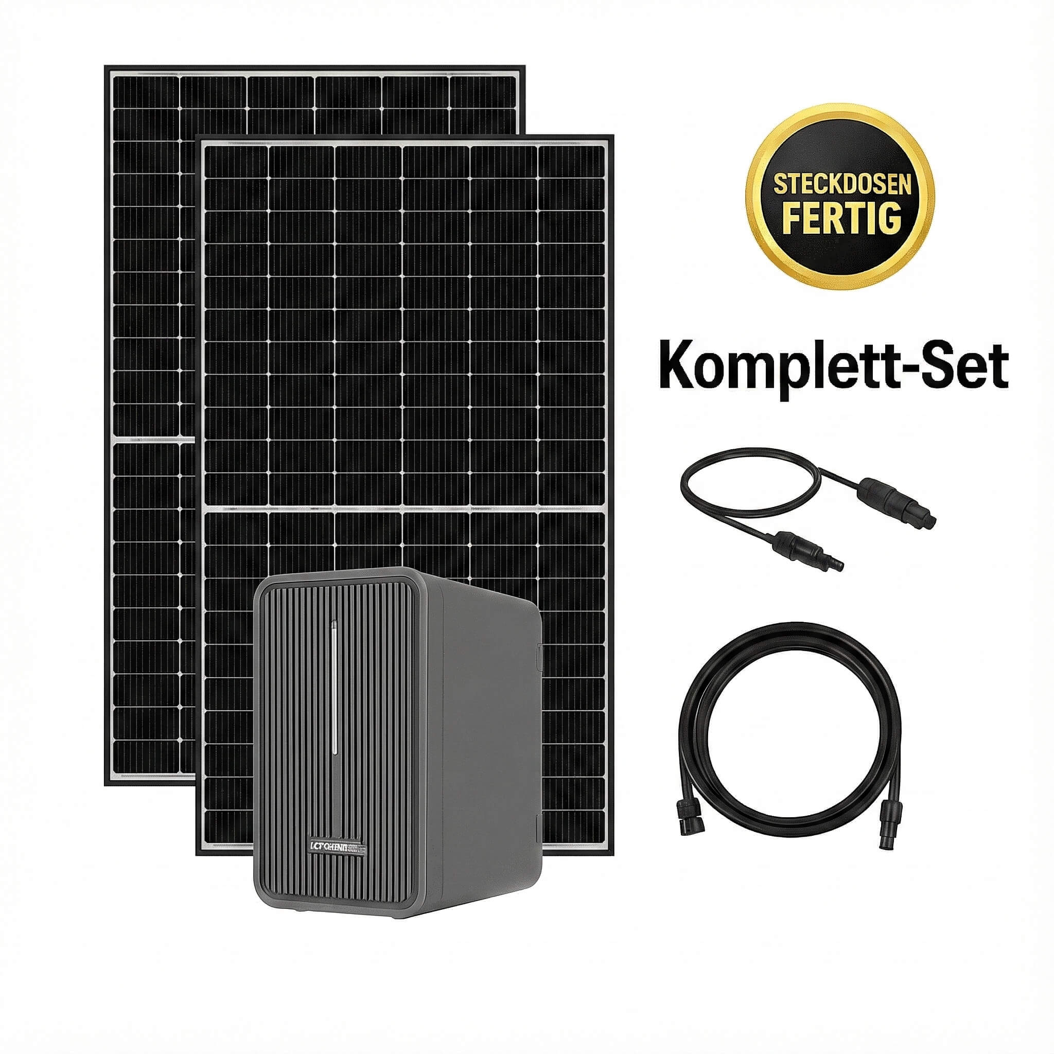 Balkonkraftwerk 900 Watt mit WLAN mit 2,24 kWh Speicher Marstek Komplettset