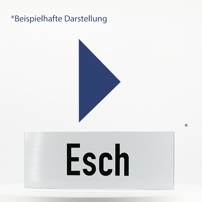 Straßennamenschild Weiß Lackfolie zweiseitig mit schwarzem Text Profil Eckig / Rund 150 mm – Bild 6