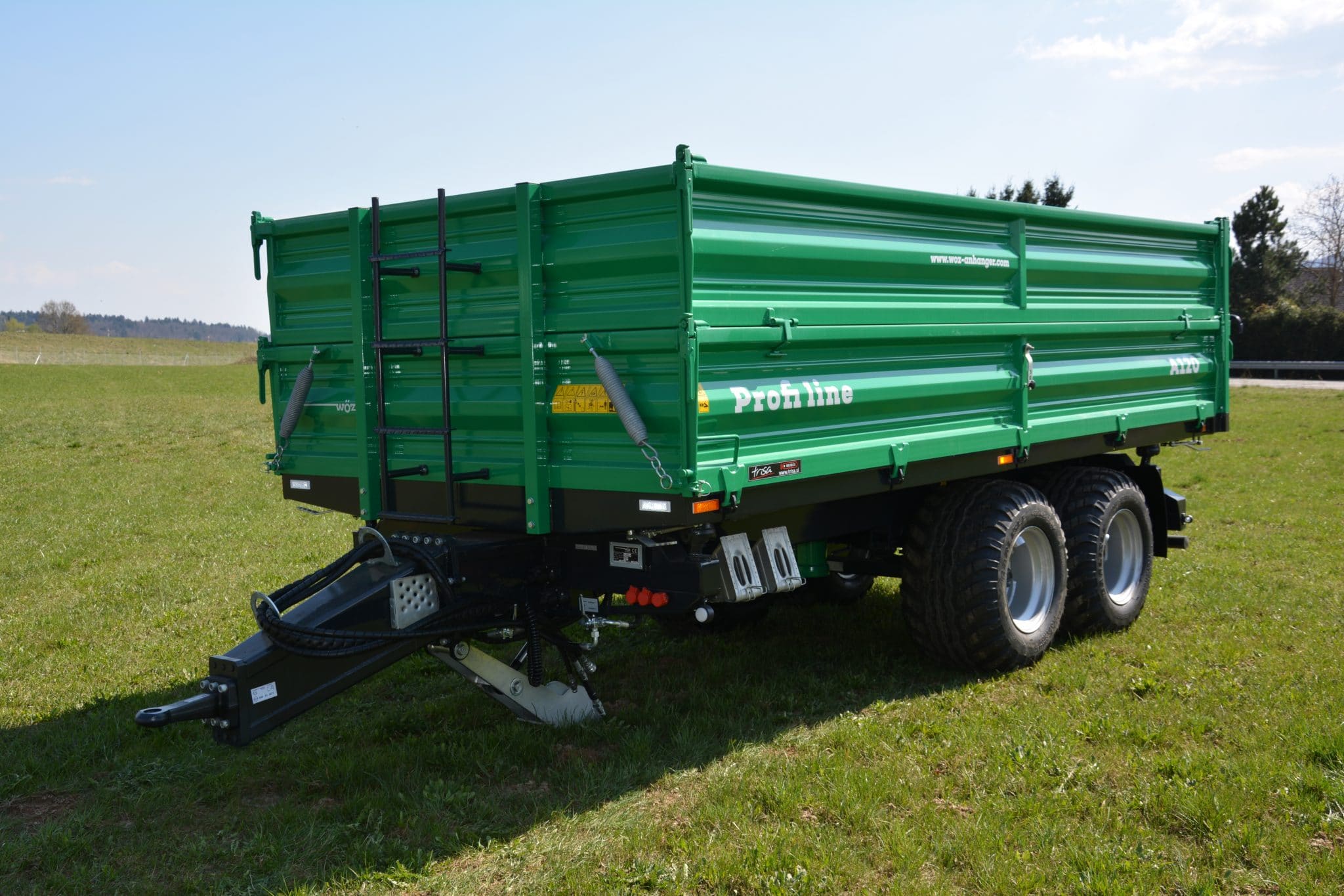 Traktoranhänger, WÖZ Anhänger, A130 oder A130L mit 13000 kg Gesamtgewicht, starker Tandem-Dreiseitenkipper, 3S-Kipper, diverse Modelle, Zweiachser, Kipper, Kippanhänger für Traktoren, diverse Ausführungen – Bild 3
