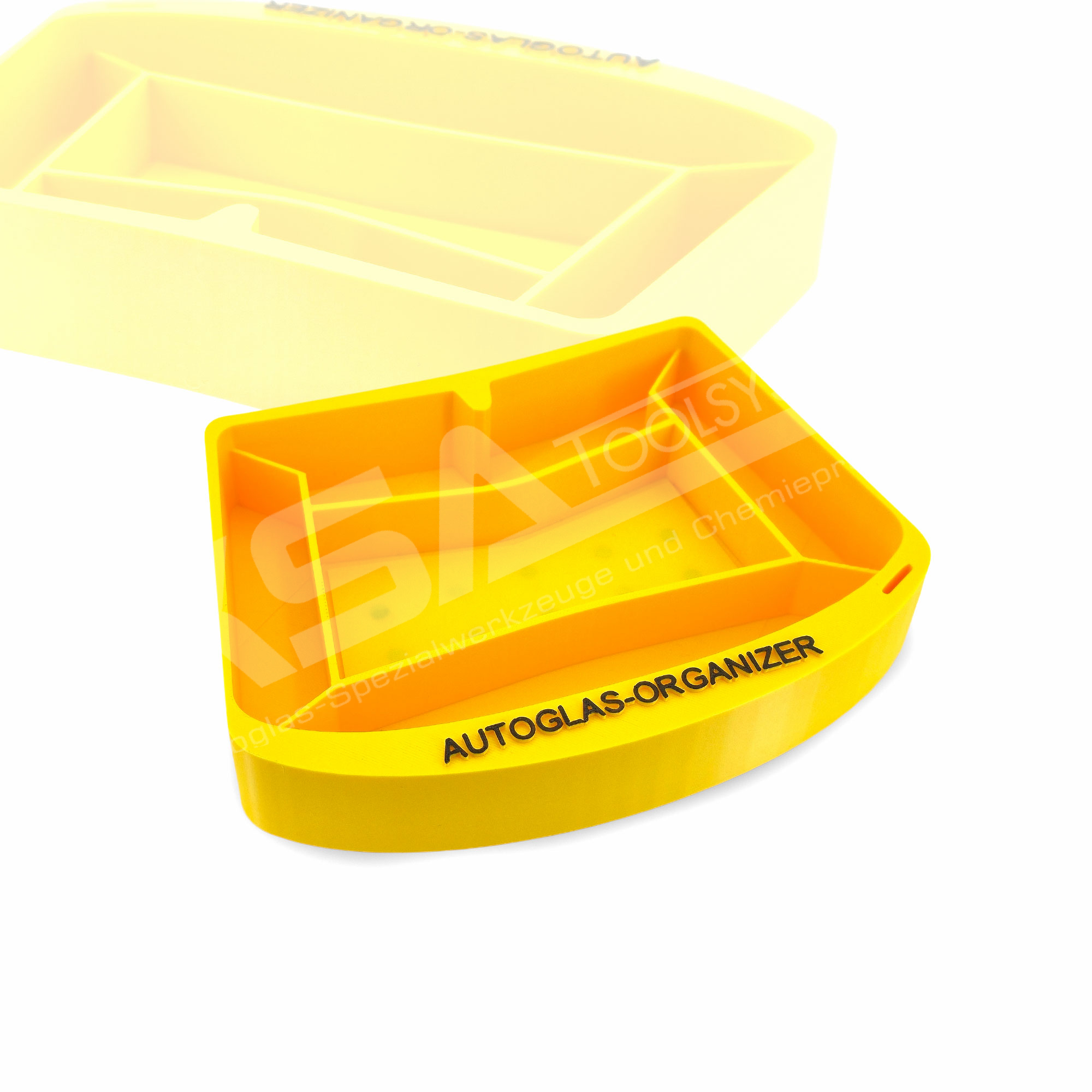 Magnetischer Autoglas Organizer – Ablageschale Scheibenform mit 5 Fächern Gelb 20 cm – Bild 8