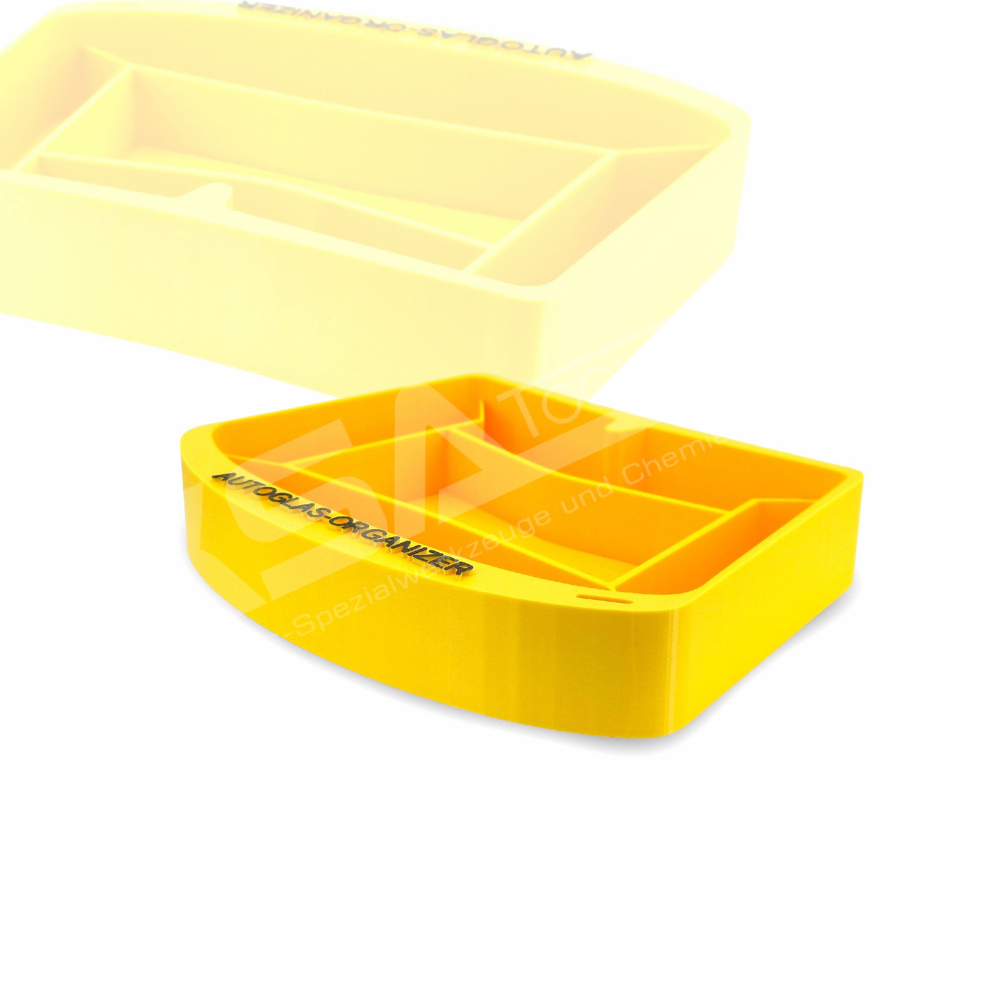 Magnetischer Autoglas Organizer – Ablageschale Scheibenform mit 5 Fächern Gelb 20 cm – Bild 9