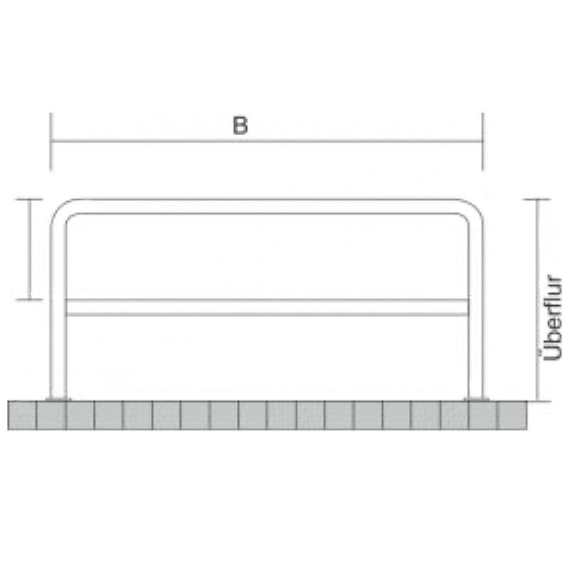 Fahrradanlehnbügel aus Edelstahl Ø 48 mm, mit/ohne Querholm, Einbetonieren oder Aufdübeln – Bild 6