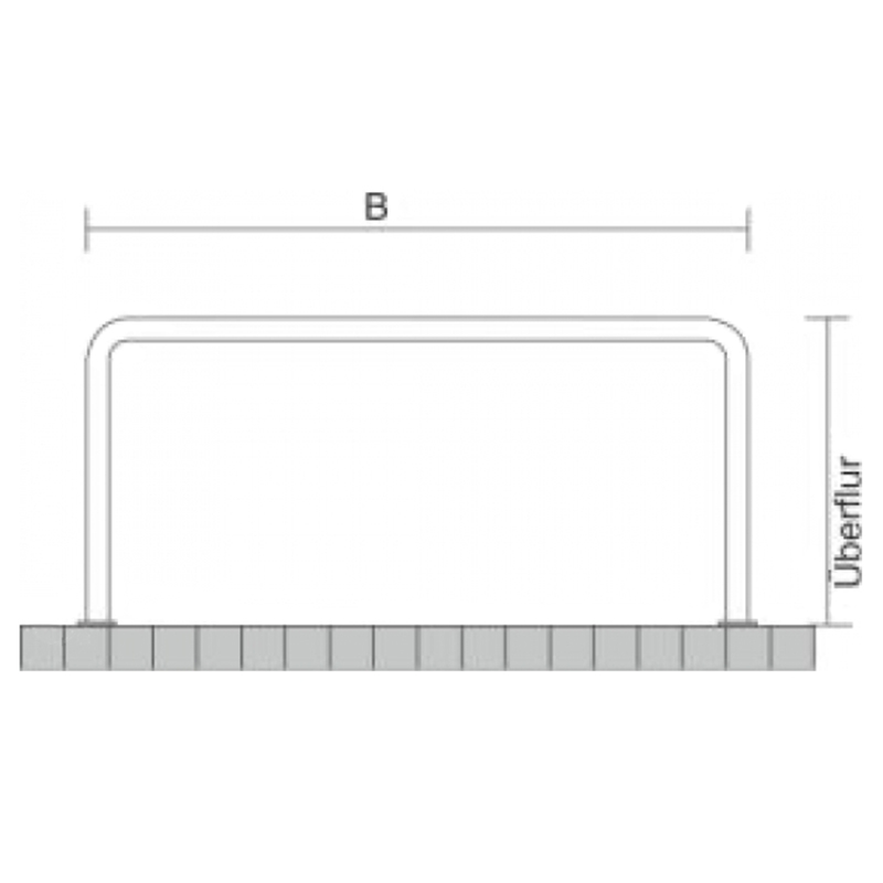 Fahrradanlehnbügel aus Edelstahl Ø 48 mm, mit/ohne Querholm, Einbetonieren oder Aufdübeln – Bild 5