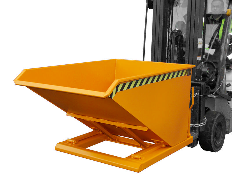 Kippbehälter Typ NK 100, geringe Bauhöhe, Fassungsvermögen 1m³