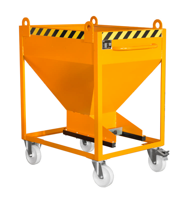 Silobehälter Typ SR-D 375, mit Schiebeverschluss, auf Rollen, 375 l Fassungsvermögen