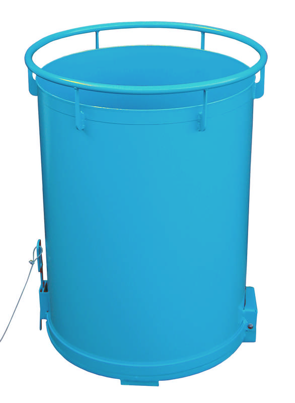 Rundbehälter Typ RB 450, 0,45m3, aus Stahl, mit Bodenentleerung per Seilzug, versch. Farben o. Feuerverzinkt – Bild 4