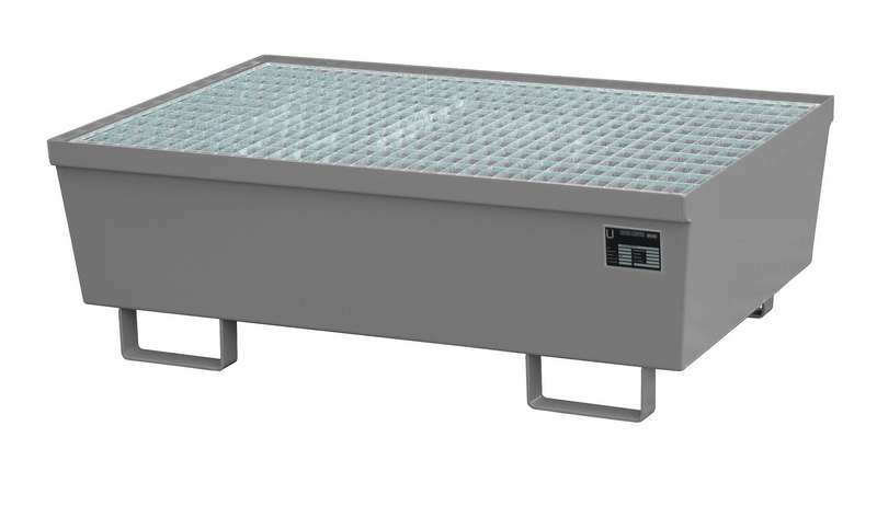 Auffangwanne Typ AM-2, mit verzinktem Gitterrost, 1200x800x415mm (LxBxH), 225l Auffangvolumen, versch. Farben & Feuerverzinkt – Bild 6