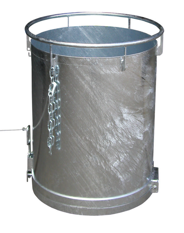 Rundbehälter Typ RB 450, 0,45m3, aus Stahl, mit Bodenentleerung per Seilzug, versch. Farben o. Feuerverzinkt – Bild 7