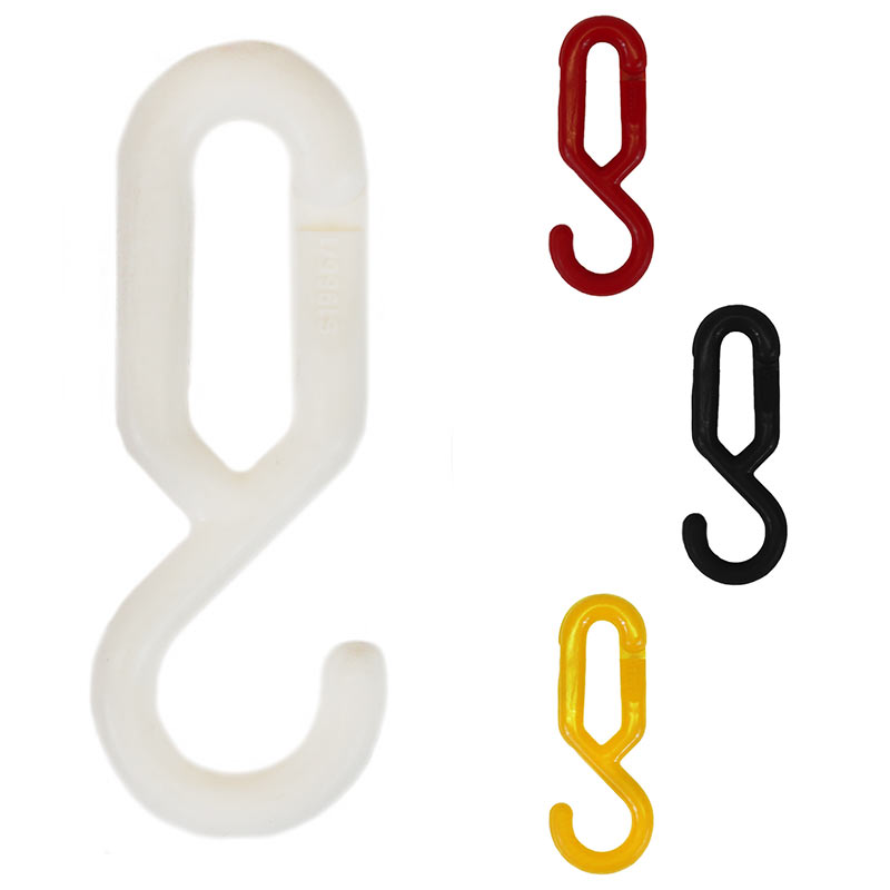 Hakenglied aus Kunststoff 8 mm für Absperrketten, rot, weiß, gelb oder schwarz – Bild 2