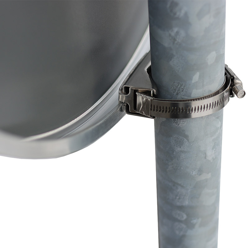 Klemmbandschelle aus Edelstahl für Randform- und Alformschilder, zweiteilig, 70 mm Breite – Bild 6