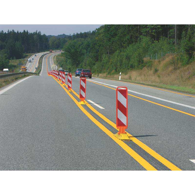 Leitboy Fußplatte L54 horizont, für alle Leitboys & Poller, 1000 x 280 mm, gelb & weiß – Bild 9