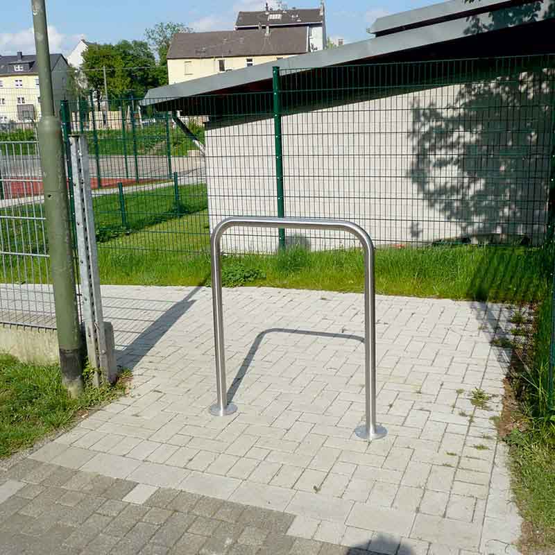 Fahrradanlehnbügel aus Edelstahl Ø 48 mm, mit/ohne Querholm, Einbetonieren oder Aufdübeln – Bild 2