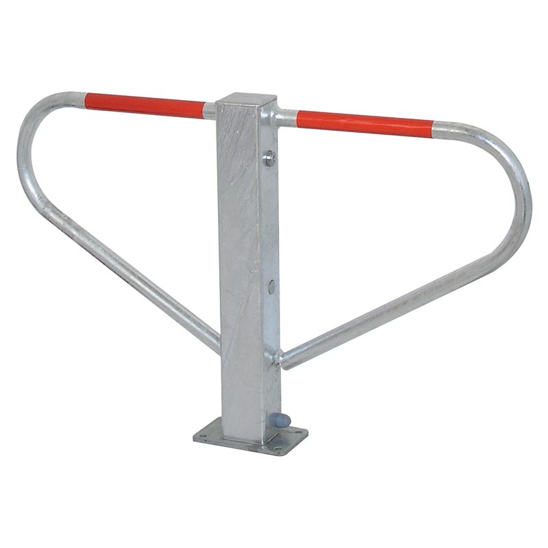 Parkplatzsperre umlegbar mit Rundrohrbügeln, Rundzylinderschloss, Stahlrohr – Bild 2