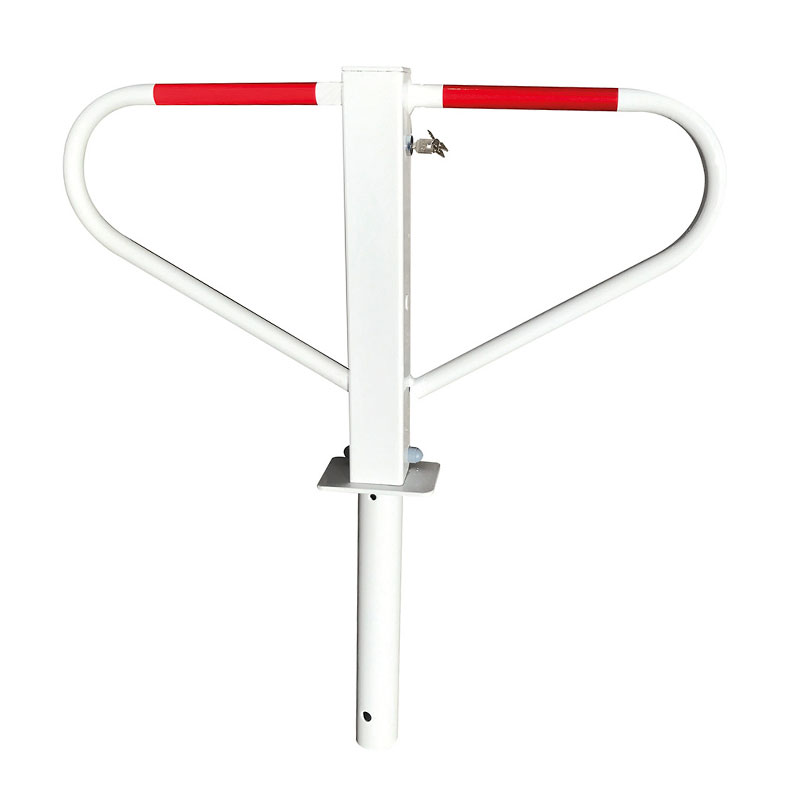 Parkplatzsperre umlegbar mit Rundrohrbügeln, Rundzylinderschloss, Stahlrohr – Bild 3