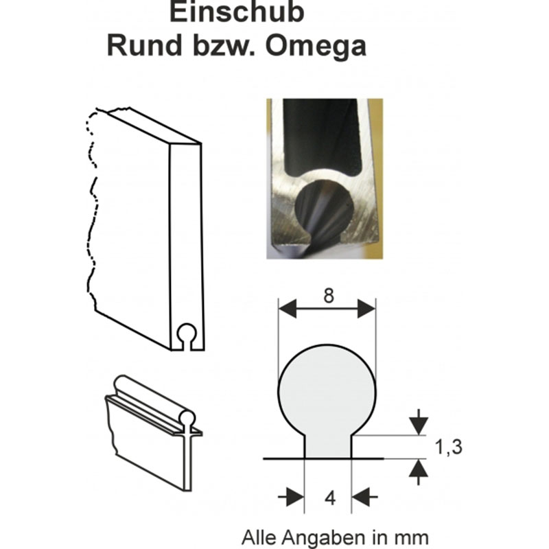 Straßennamenschild Weiß Lackfolie zweiseitig mit schwarzem Text Profil Eckig / Rund 150 mm – Bild 3