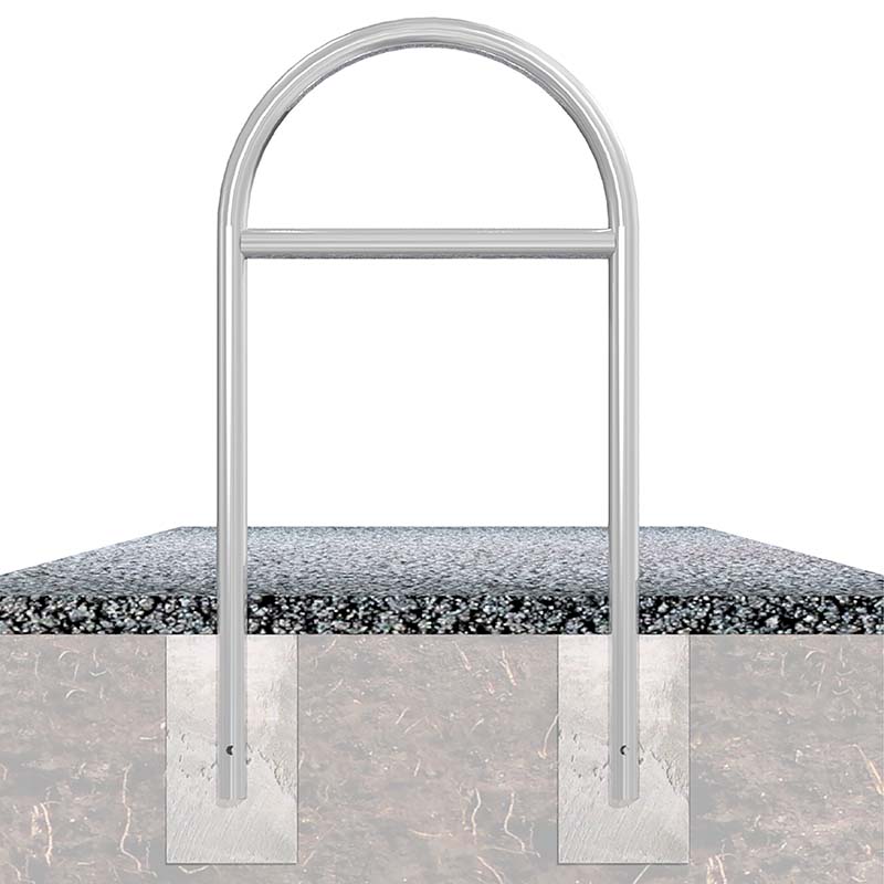 Rundbügel aus verzinktem Stahl Ø 48 mm zum Einbetonieren, 1200 x 650 mm, mit Querholm – Bild 3