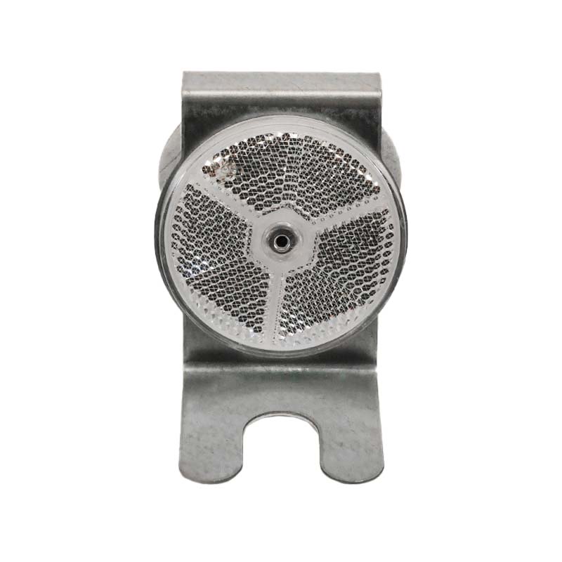 Schutzplanken-Reflektoren Ø 60 mm mit Metallhalterung, in Rot und Weiß, doppelseitig – Bild 5