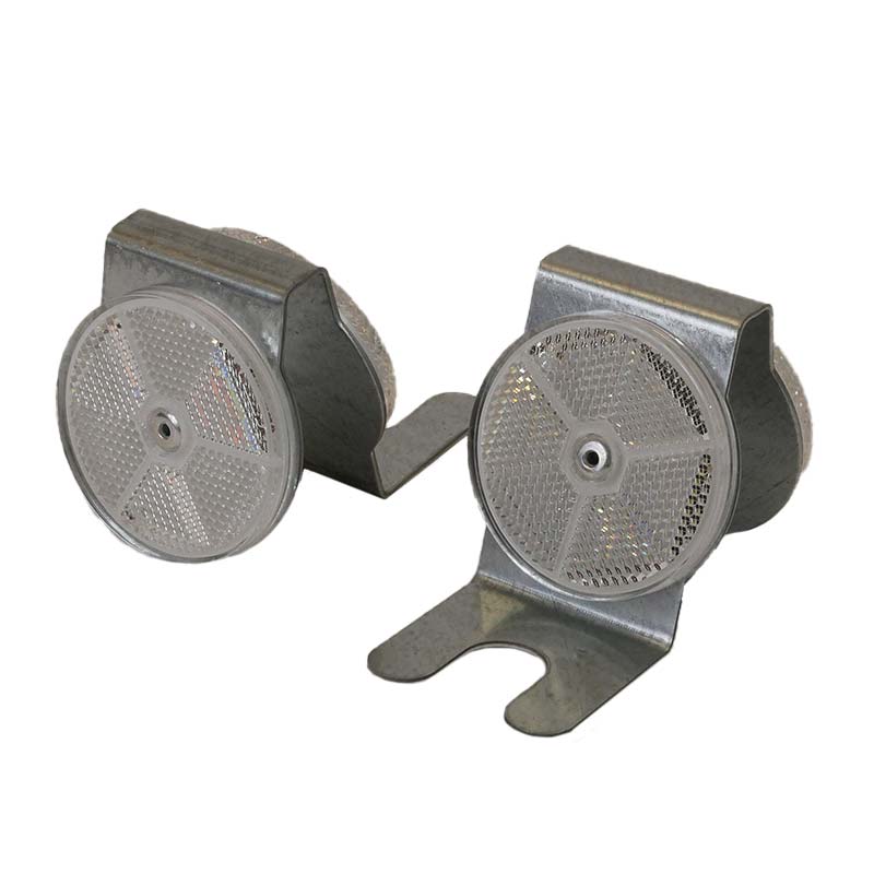 Schutzplanken-Reflektoren Ø 60 mm mit Metallhalterung, in Rot und Weiß, doppelseitig – Bild 7