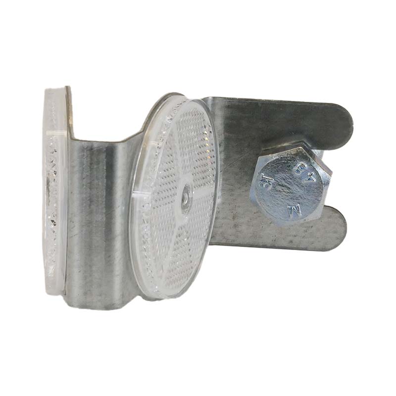 Schutzplanken-Reflektoren Ø 60 mm mit Metallhalterung, in Rot und Weiß, doppelseitig – Bild 8