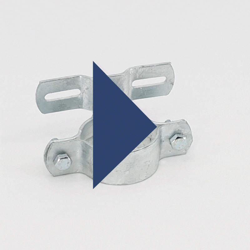 T-Rohrschelle aus Stahl Ø 48, 60 und 76 mm, Lochabstand 70 mm, ein- oder doppelseitig – Bild 5